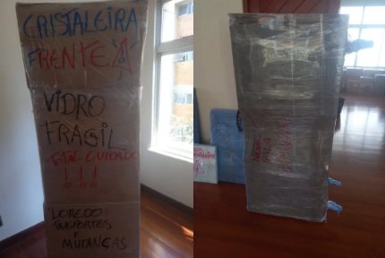 Móvel embalado e identificado pela Loredo Transportes